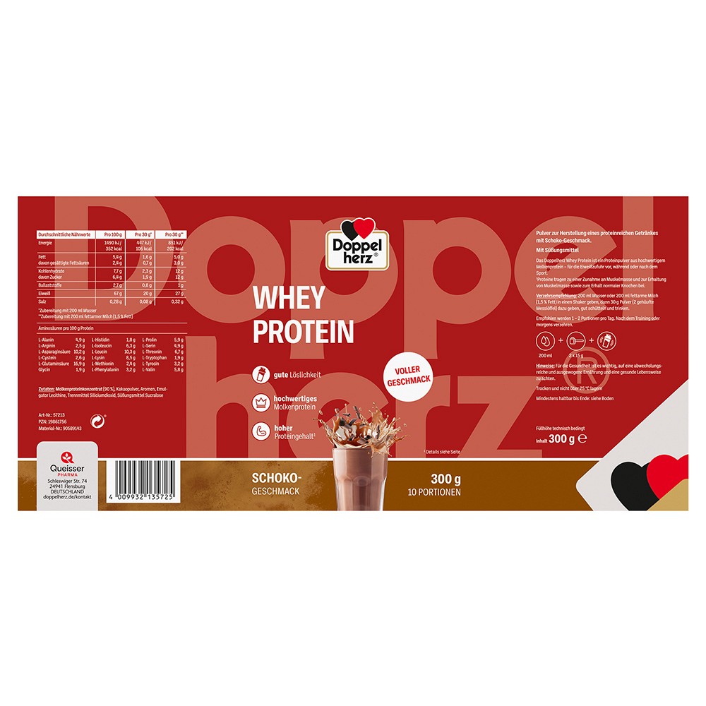 DOPPELHERZ Whey Protein Schoko-Geschmack Pulver