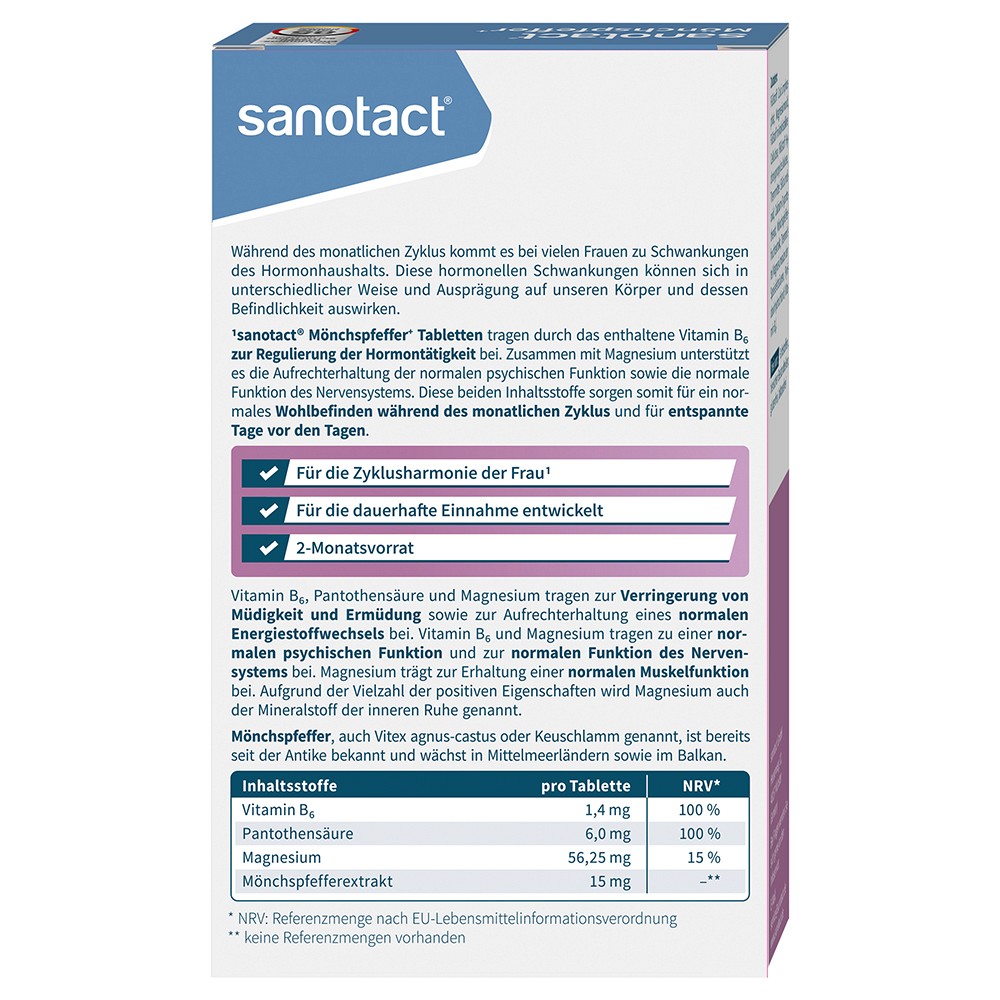 SANOTACT Mönchspfeffer+ Tabletten