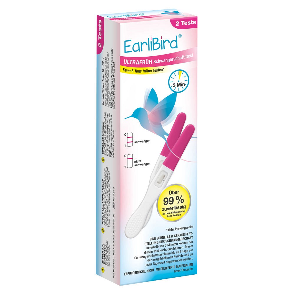 EARLIBIRD Ultrafrüh Schwangerschaftstest Urin Do.P