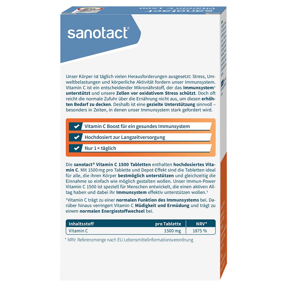 SANOTACT Vitamin C1500 Tabletten