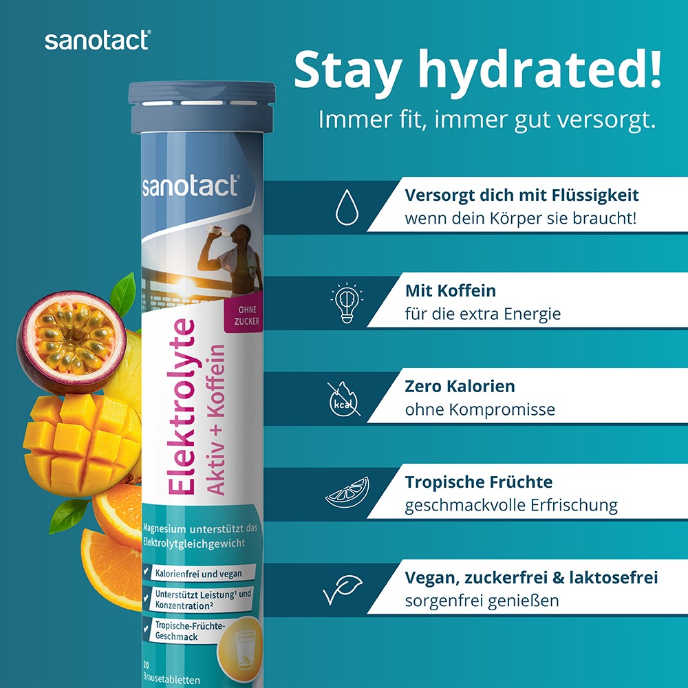 SANOTACT Elektrolyte Aktiv+Koffein Brausetabletten