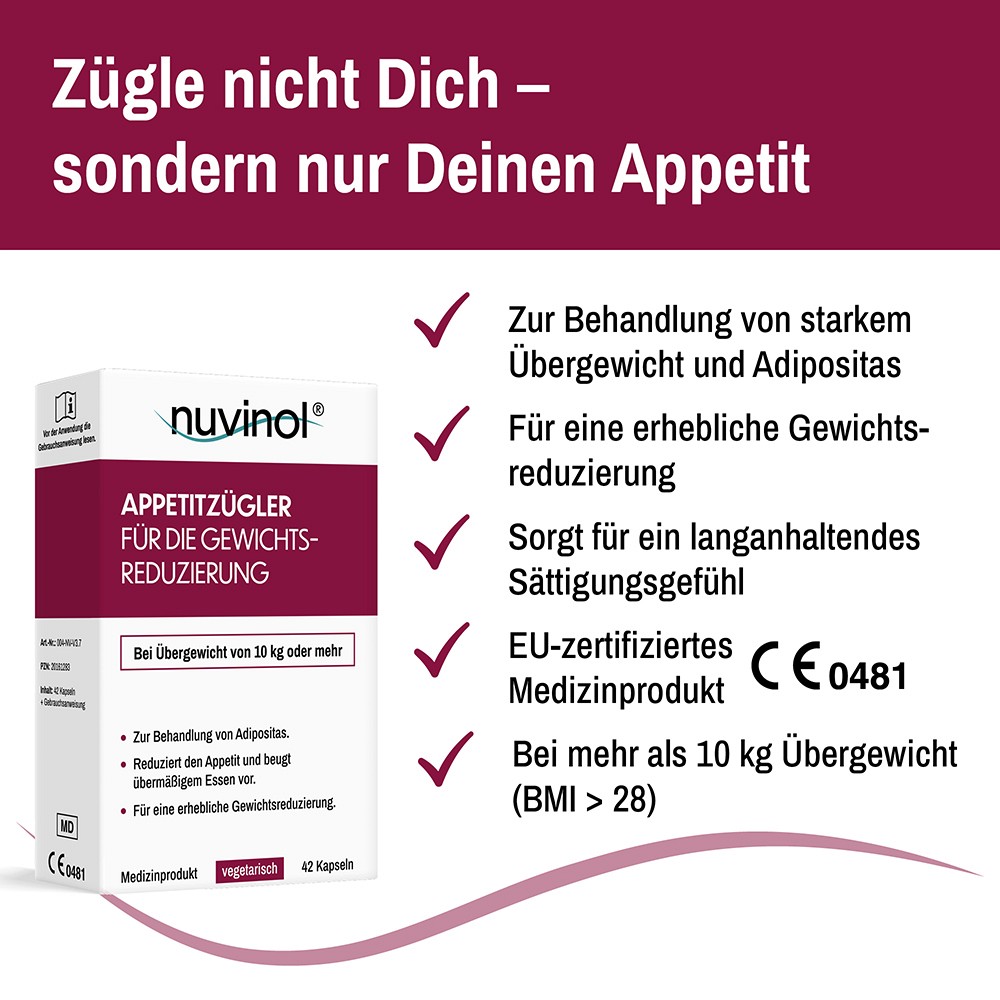 NUVINOL Appetitzügler f.die Gewichtsreduzier.Kaps.